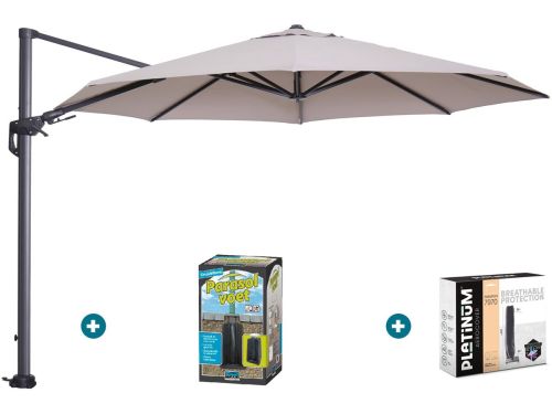 GI Hawaii zweefparasol 350 cm. - Sand - met ingraafvoet