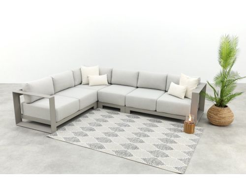 GI Levanto aluminium hoekbank met middenelement - Valley Sand