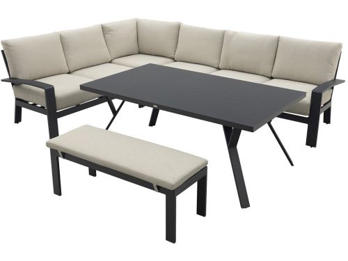 GI Rondo lounge- diningset (6-delig) - Carbon Black/Desert