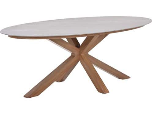 GI Scotland ovale tuintafel 230x115 cm. - Teak look (OP=OP)