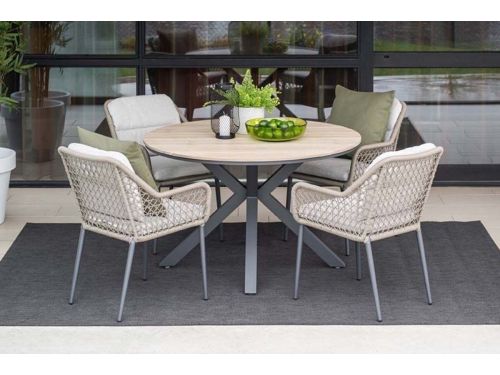 GI Toledo/Edison Ø122 cm. (5-delig) - ronde tuinset