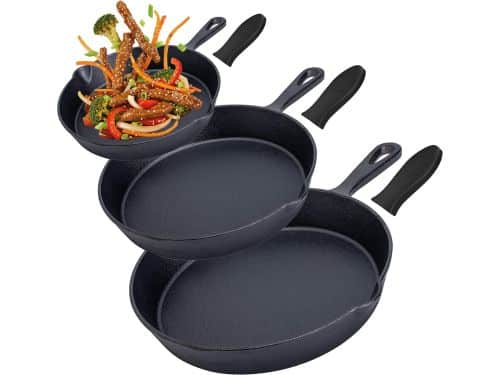 Gietijzeren Koekenpan Set 3-delig - Skillet Set Ø16, Ø19