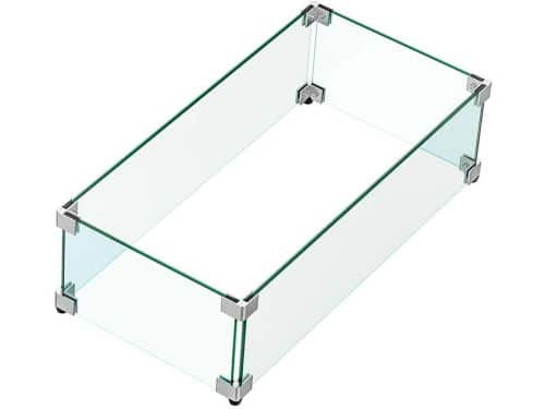 Glazen Windbescherming voor Vuurschalen - Temperatuurbestendige Vuurtafel Scherm - Stevige