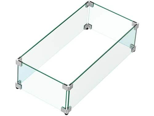 Glazen Windbescherming voor Vuurschalen - Temperatuurbestendige Vuurtafel Scherm - Stevige