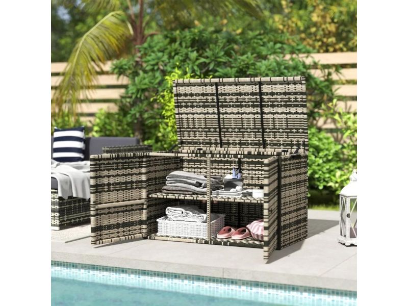 Goodivery - Opbergdoos - Weerbestendig - 2-laags - Rotan