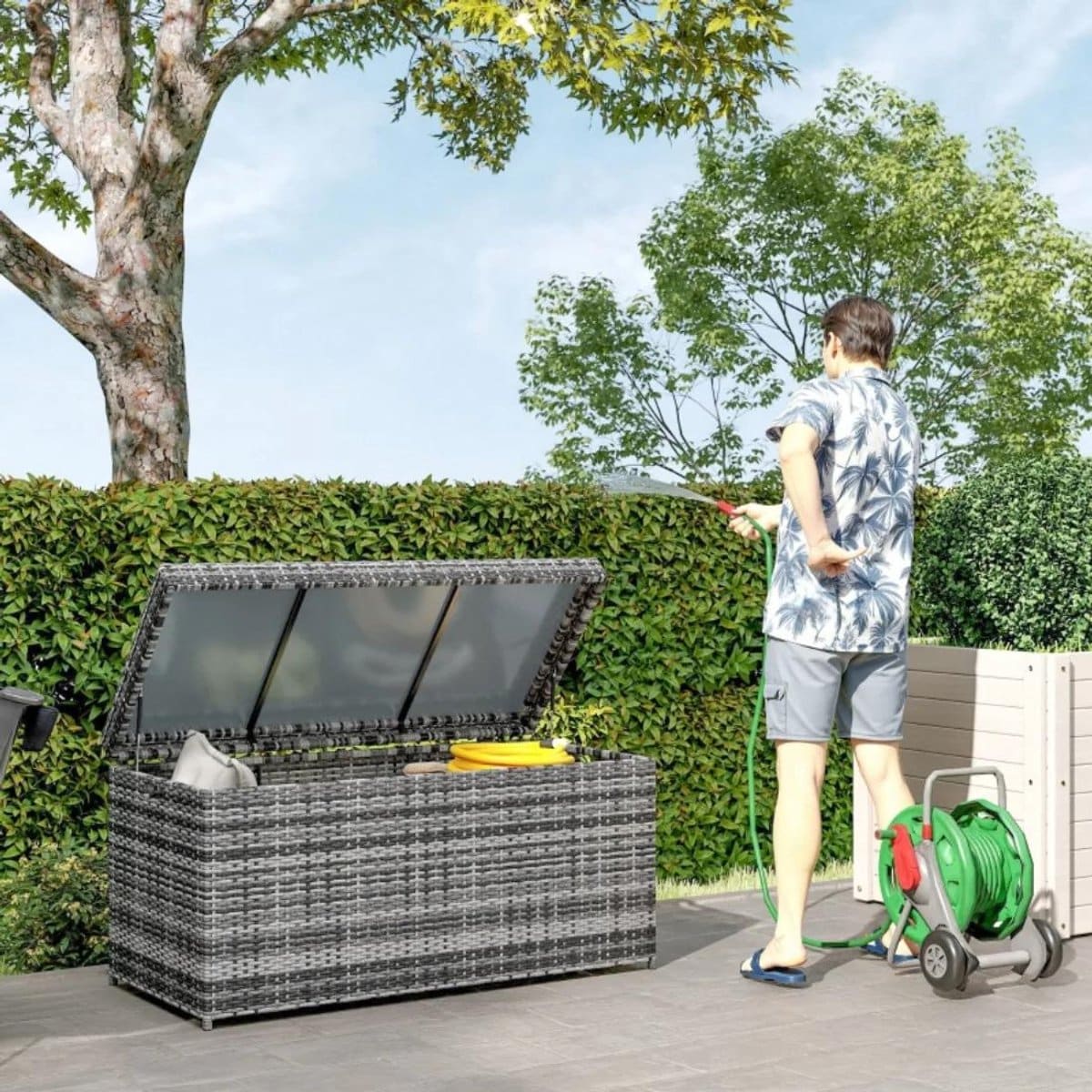 goodivery opbergdoos weerbestendig donkergrijs tuinkist