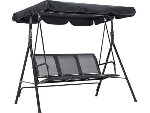 Goodivery ® 3-zits schommelbank tuinschommel ligstoel schommelbank 8007 (grijs)