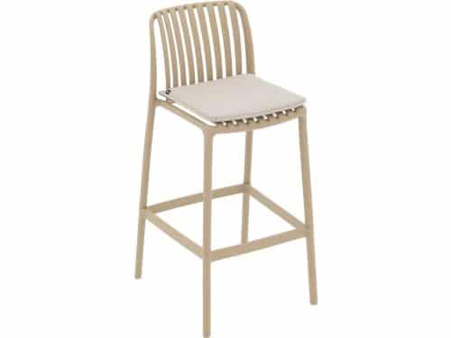 Goossens Barstoel Lygeke - Kunststof - bruin - 50 x