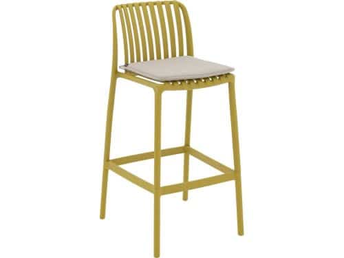 Goossens Barstoel Lygeke - Kunststof - geel - 50 x