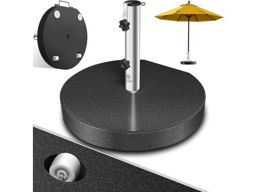 Granieten Parasolvoet met Roestvrijstalen Buis - 30 kg Hoogwaardige Parasolstandaard