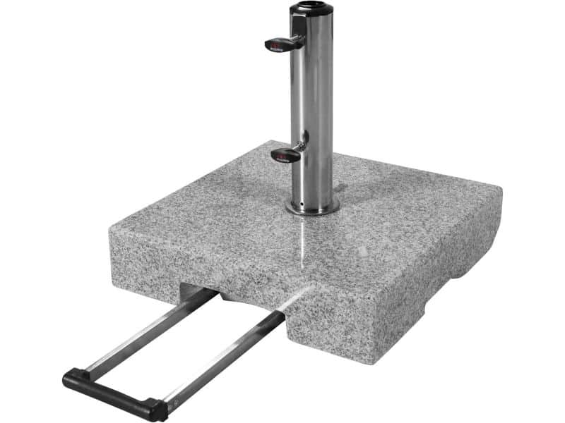 Granieten Parasolvoet met Trolley en Wielen voor Grote Parasols