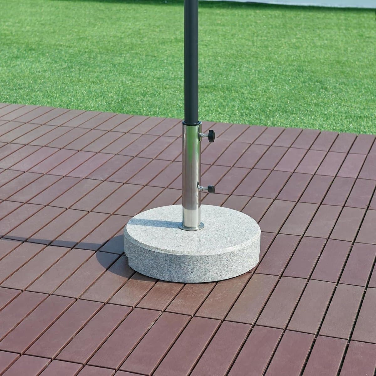 granieten parasolvoet met verzonken handgreep en diverse adapters