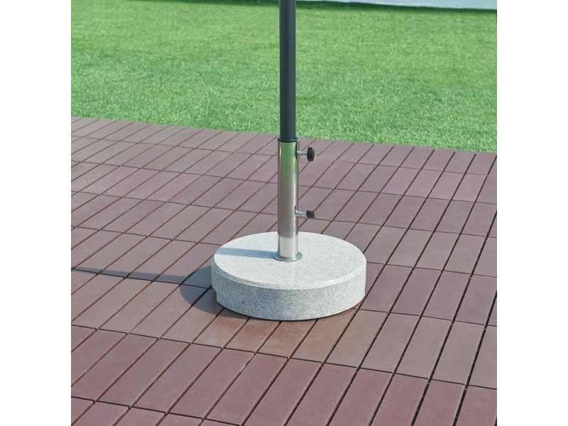 Granieten Parasolvoet met Verzonken Handgreep en Diverse Adapters