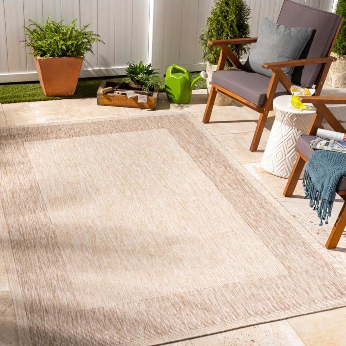 groot geometrisch buitenkleed 160×213 cm waterbestendig tuinkleed voor terras