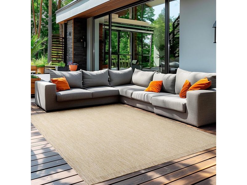 Groot Rechthoekig Buiten- & Terrastapijt 240x340 cm - Weerbestendig Blauw