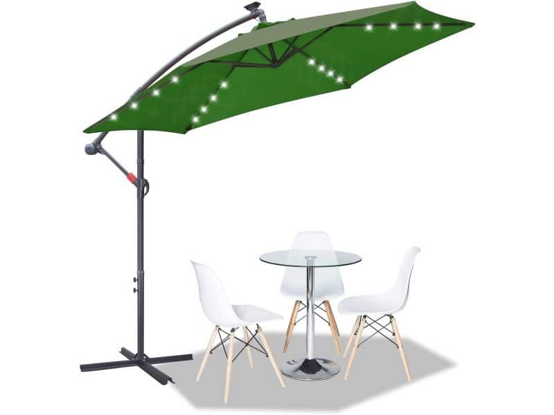 Groot Zweefparasol 300cm met LED en UV-bescherming voor Balkon