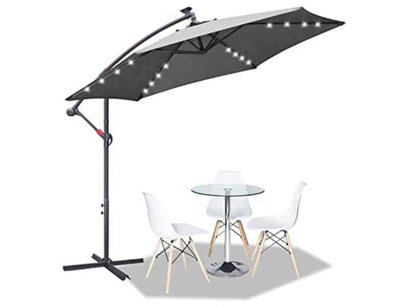 Grote 350 cm Zweefparasol met LED Verlichting en UV