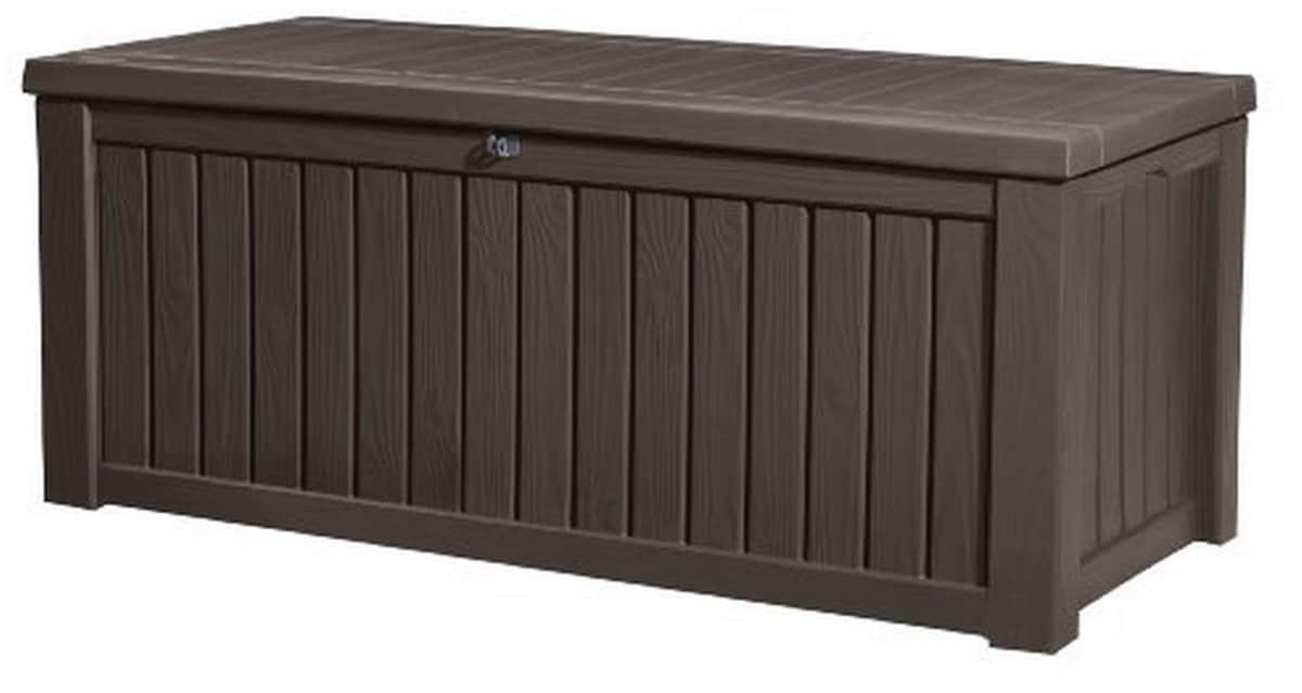 grote opbergbox voor tuinaccessoires met houten look 570 l