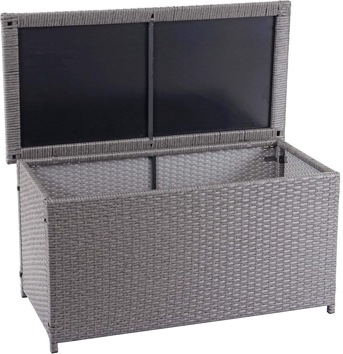 grote polyrotan kussenbox / tuinkist grijs 170 liter