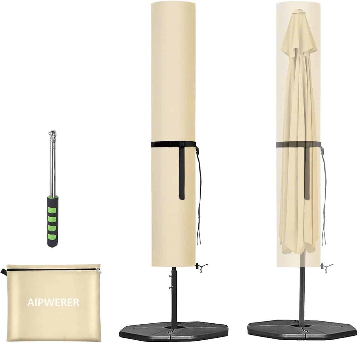 grote waterdichte parasolhoes met rits universele bescherming voor parasols