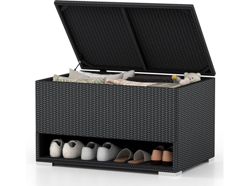 Grote Waterdichte Tuin Opbergbox met Schoenenrek | 186L Buiten Opslag