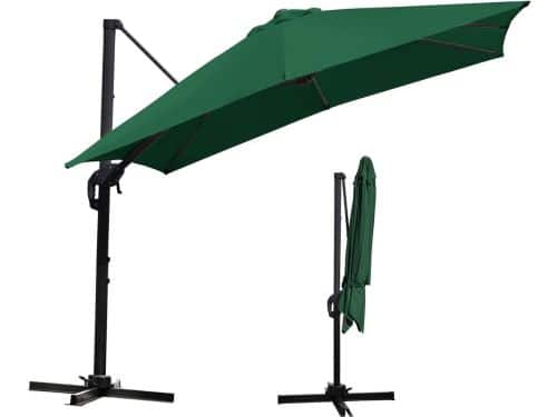 Grote Zweefparasol 300x300 cm Rechthoekig Kantelbaar en 360 Graden Draaibaar