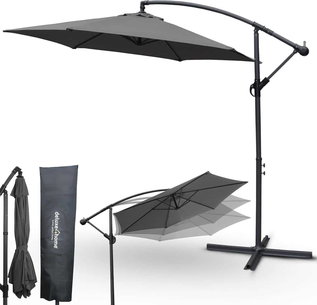 grote zweefparasol Ø270 cm hangparasol voor terras en tuin