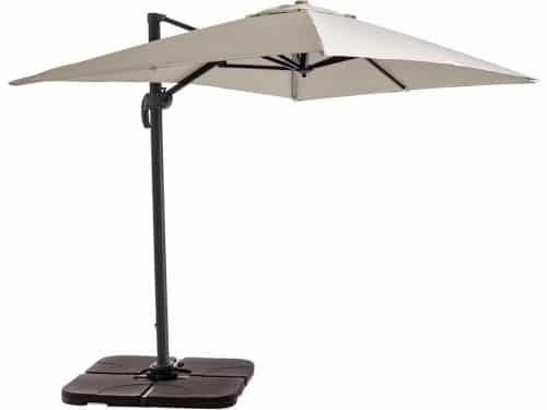 Grote Zweefparasol Rechthoekig 2x3m Wit Kantelbaar en 360 Graden Draaibaar