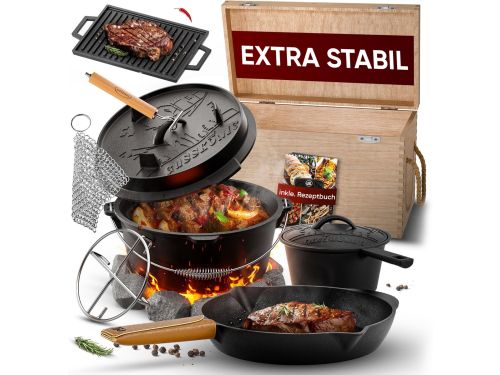 GUSSKÖNIG Dutch Oven set - Gietijzeren Dutch Oven - Ideaal
