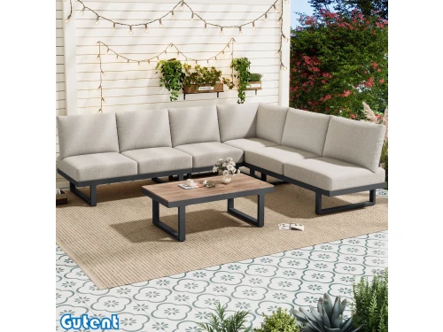 Gutent Tuinmeubelset - Hoekbank - met salontafel - Om te