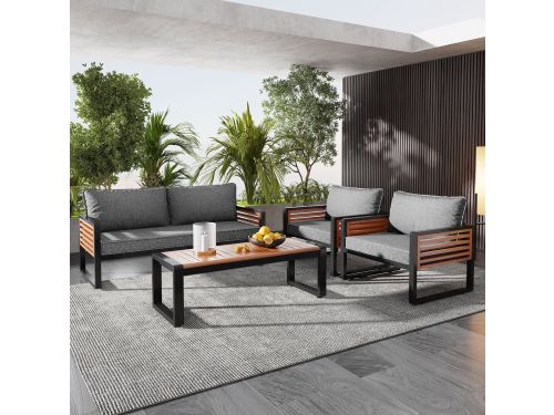 Gutent Tuinmeubilair Set met Gegalvaniseerd IJzeren Frame -4