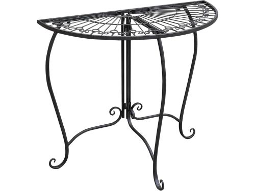 Halfronde metalen bijzettafel in vintage stijl - 80 x 71