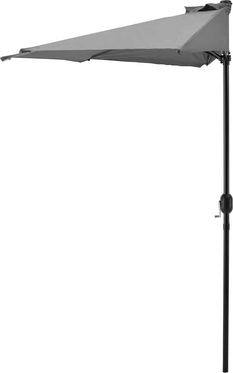 halfronde parasol voor balkon of terras 300x150x230 cm grijs