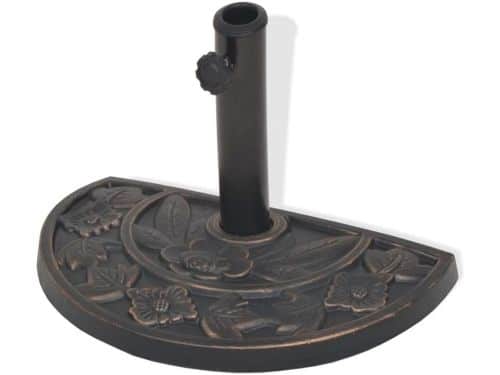 Halfronde Parasolvoet voor Buiten met Zware Basis in Bronskleur