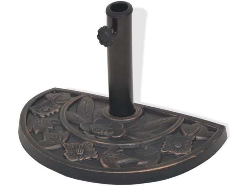 Halfronde Parasolvoet voor Buiten met Zware Basis in Bronskleur