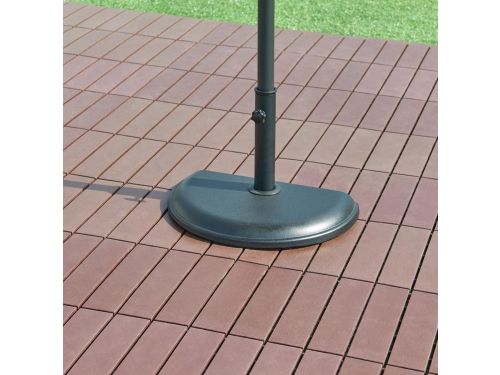 Halfronde Parasolvoet voor Parasolstokken Ø33/37/41/48 mm - 45x29x4,5 cm