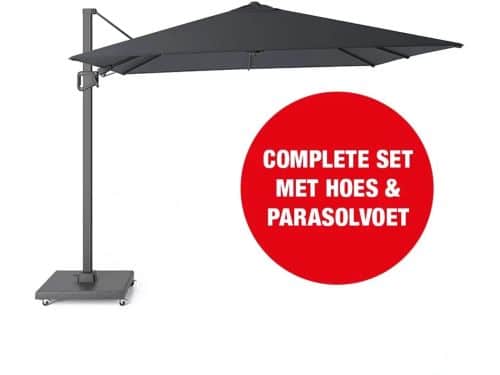 Halifax Zweefparasol Set 300x300 cm - Antraciet