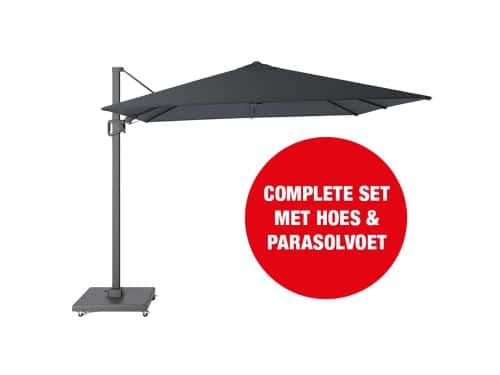 Halifax Zweefparasol Set 300x300 cm Antraciet Buitengewoon de Boet - Buitengewoon de boet