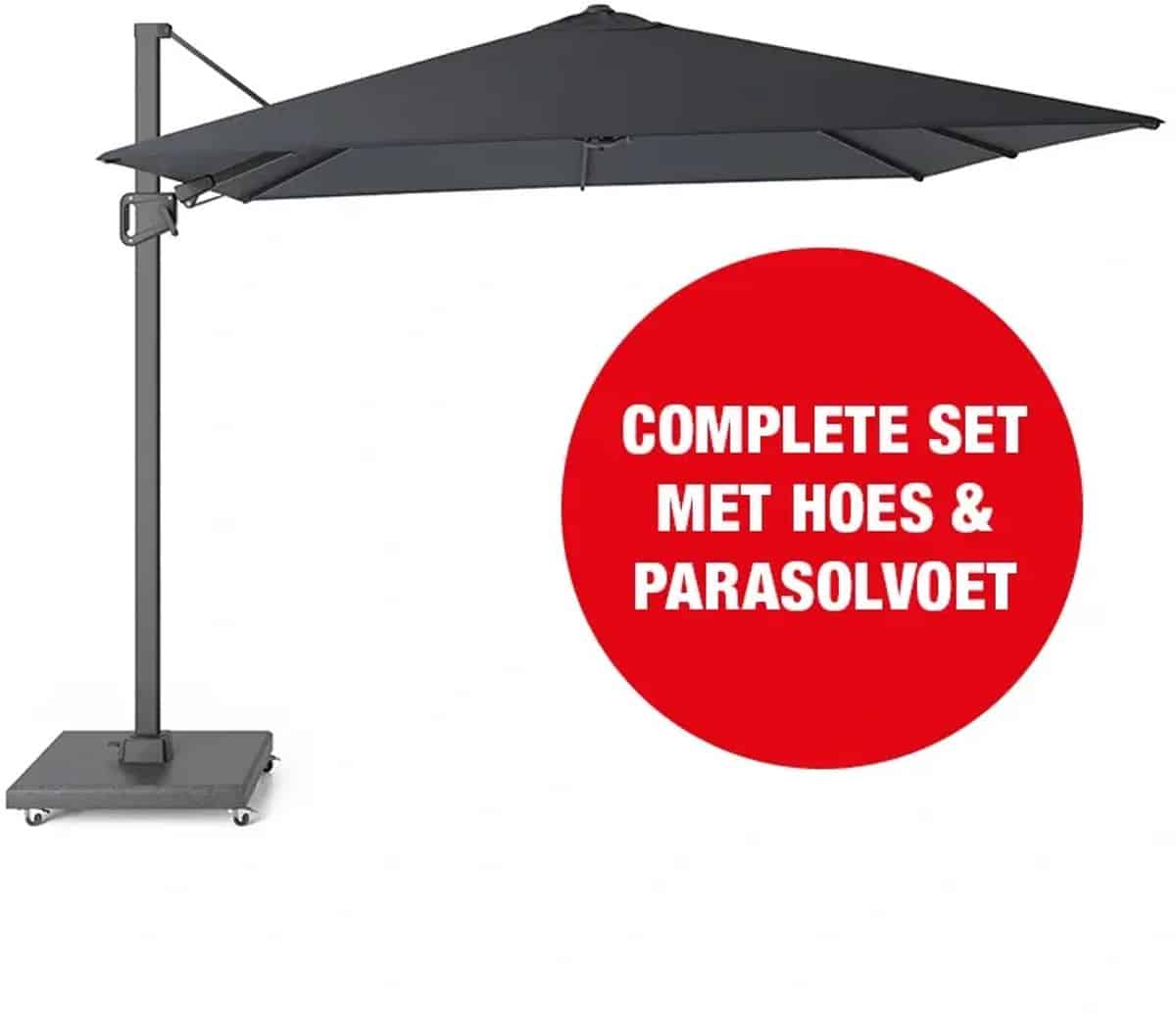halifax zweefparasol set 300×300 cm antraciet