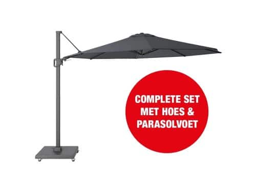 Halifax Zweefparasol Set dia350 cm Antraciet Buitengewoon de Boet - Buitengewoon de boet