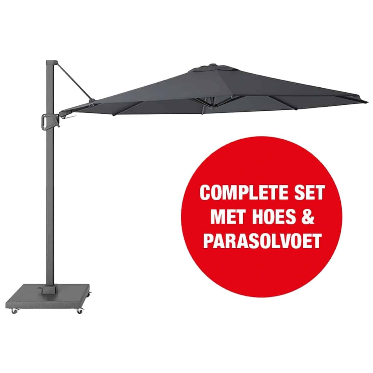 halifax zweefparasol set dia350 cm antraciet buitengewoon de boet buitengewoon de boet