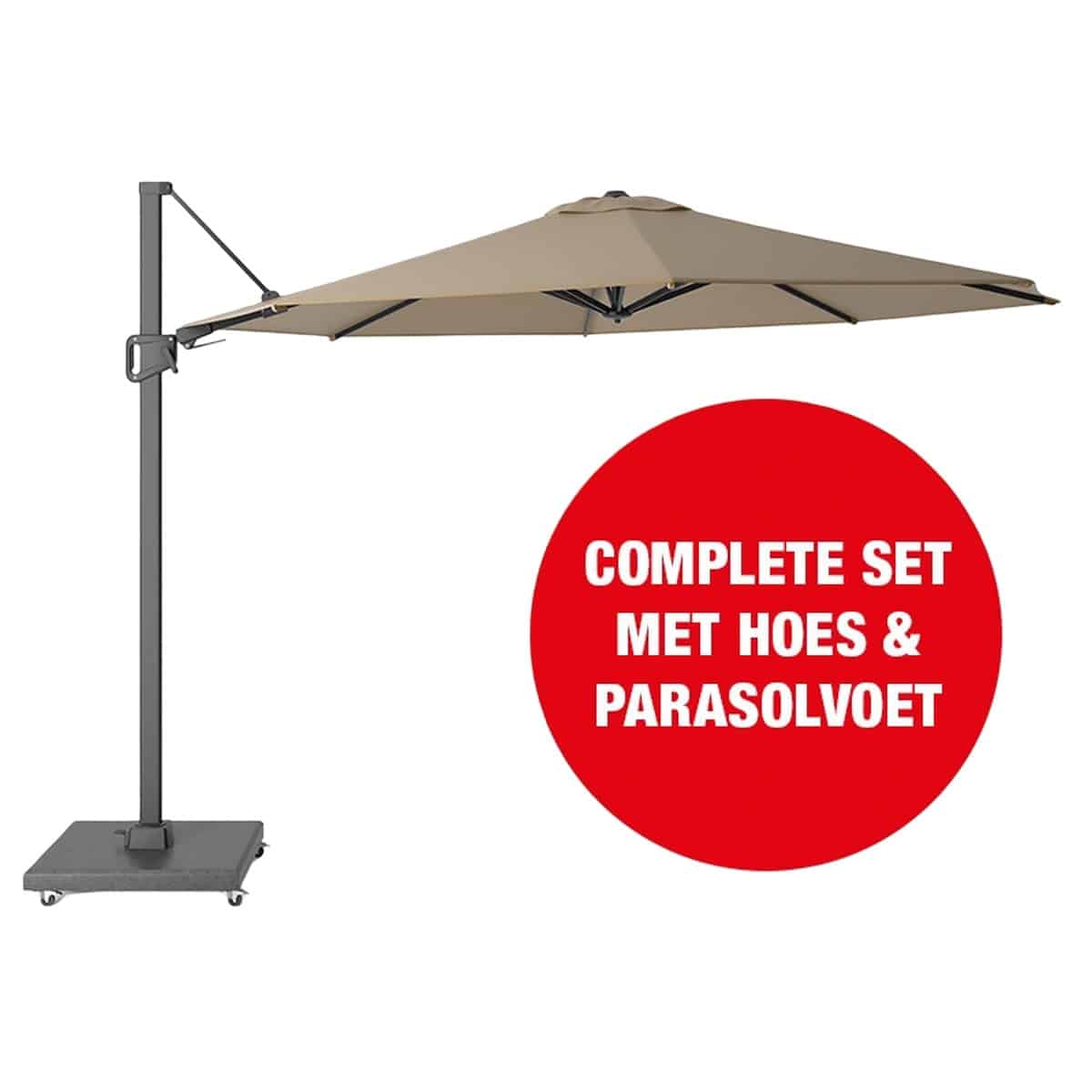 halifax zweefparasol set dia350 cm taupe buitengewoon de boet buitengewoon de boet