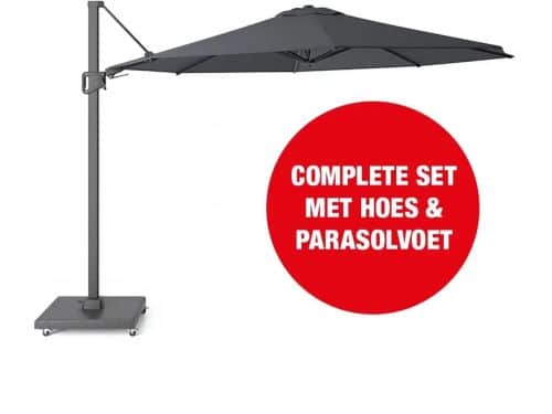 Halifax Zweefparasol Set Ø350 cm - Antraciet