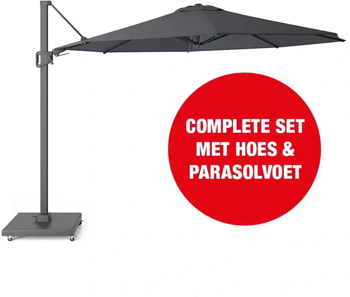 halifax zweefparasol set Ø350 cm antraciet