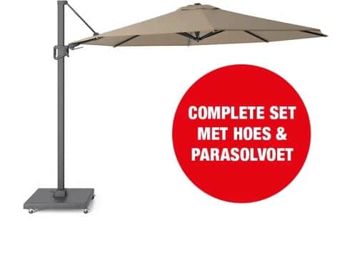 Halifax Zweefparasol Set Ø350 cm - Taupe