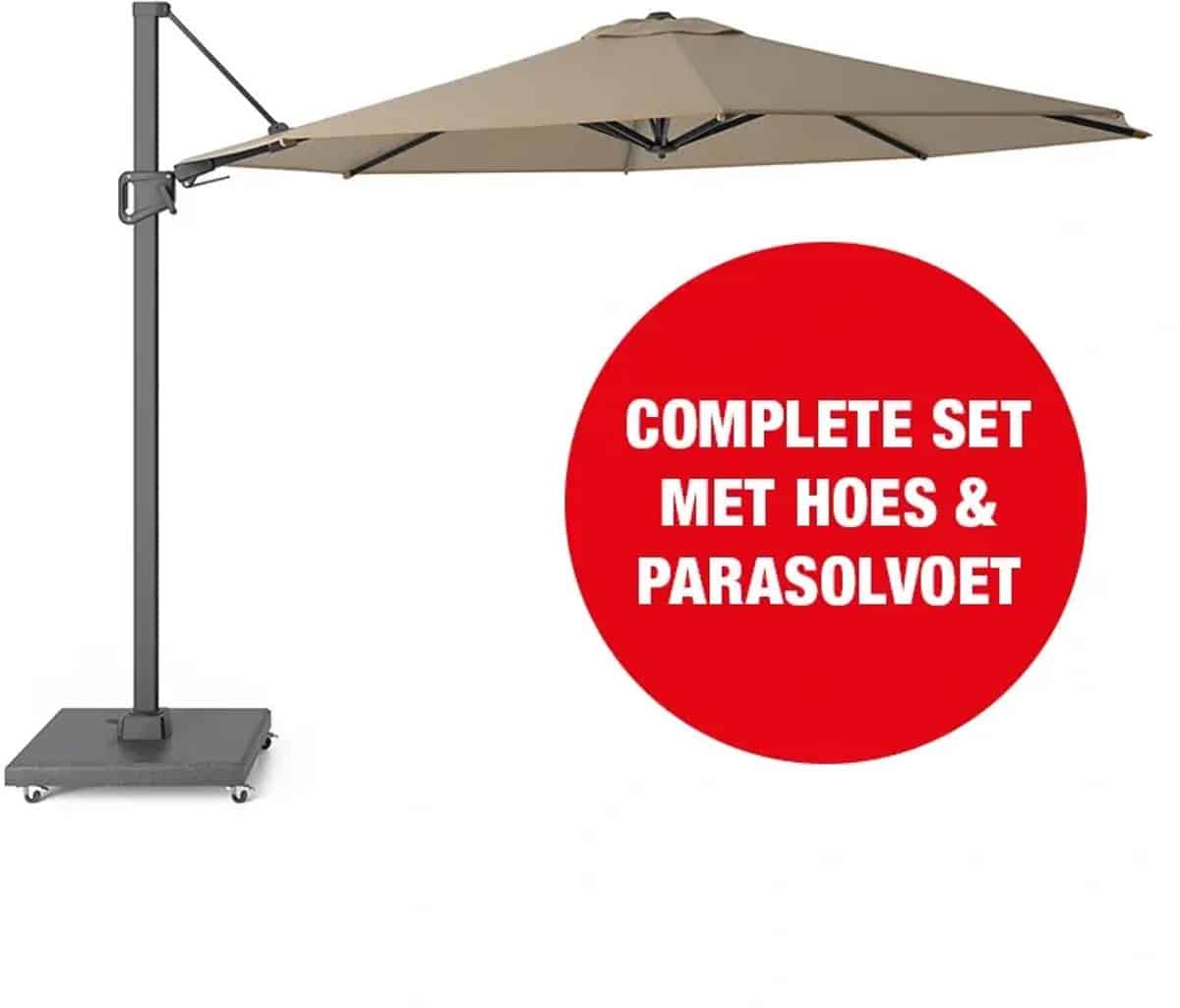 halifax zweefparasol set Ø350 cm taupe