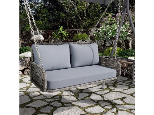 Hangstoel - 2-persoons - PE-rattan met Kettingen - Belastbaar tot