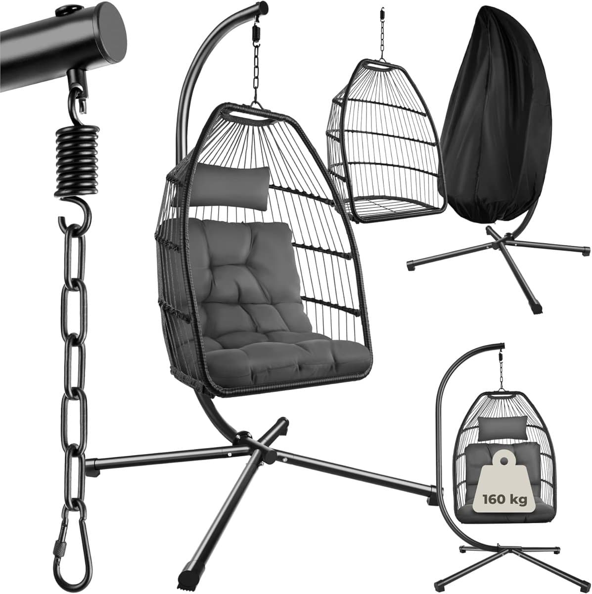 hangstoel met standaard egg chair cocoon comfort