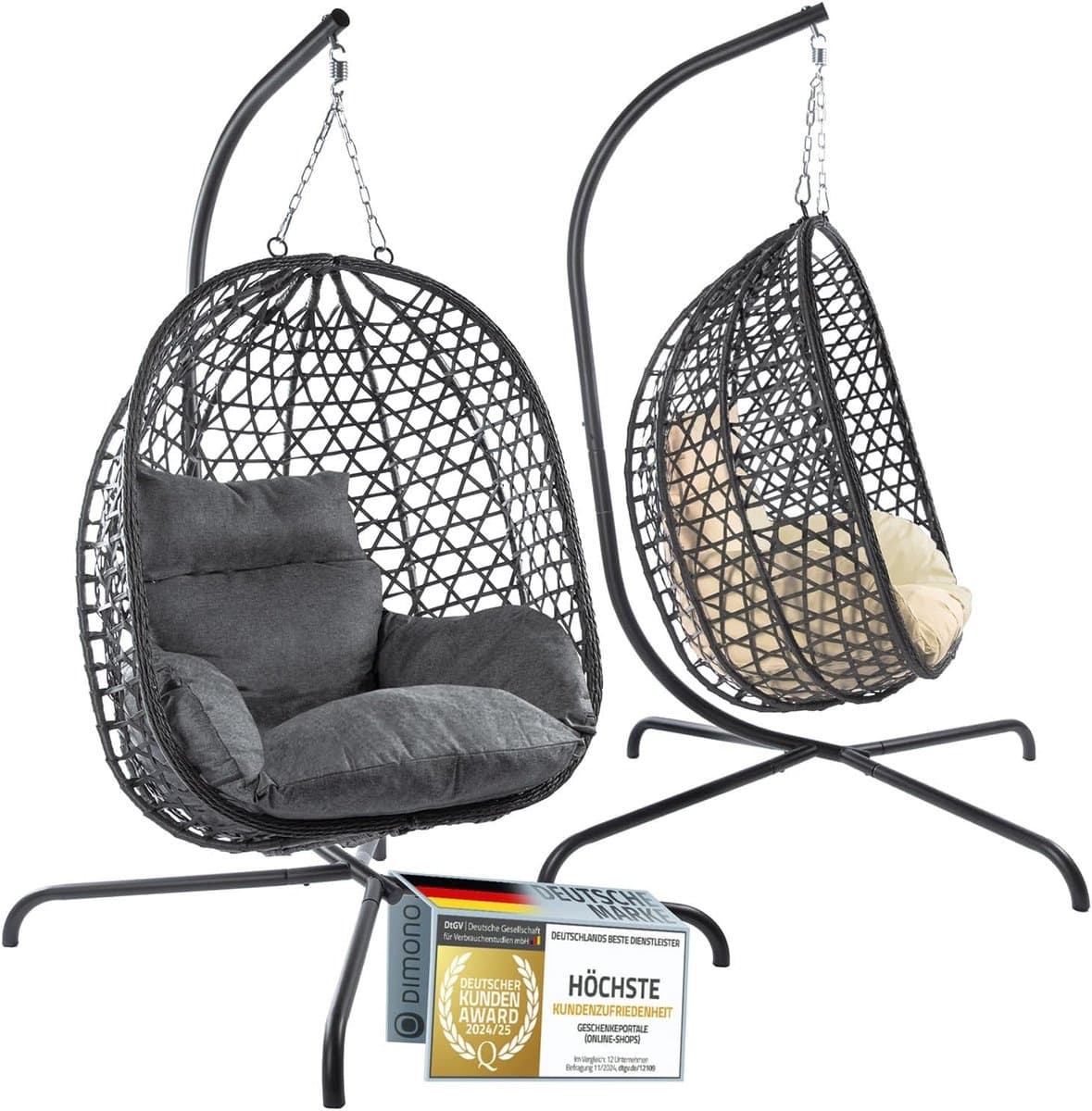hangstoel met standaard egg chair cocoon lounge