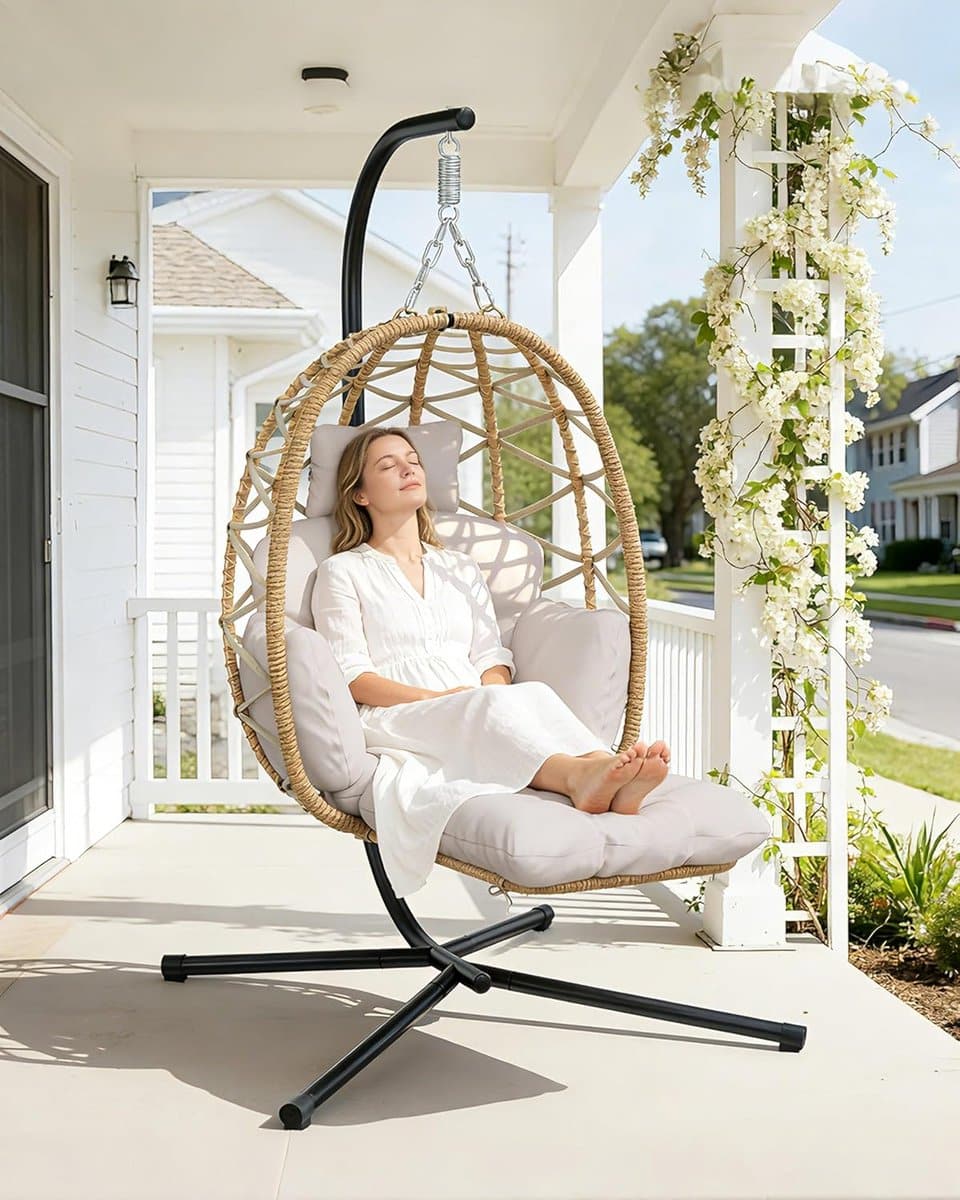 hangstoel met standaard egg chair cocoon relax